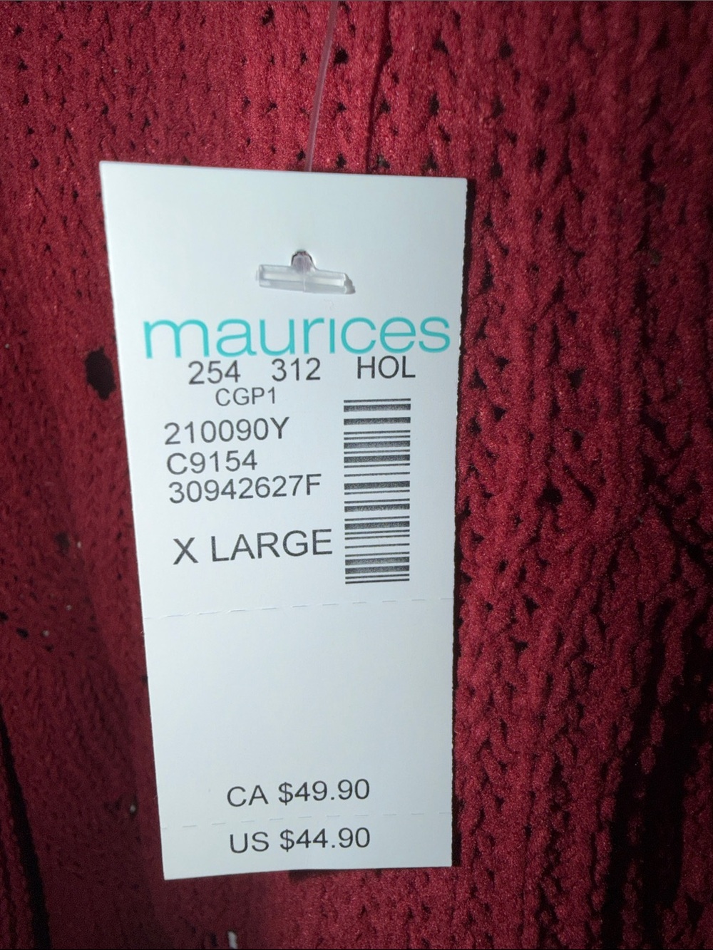 Maurices Red Open-Front Women's Sweater Cardigan - Picture 4 of 4